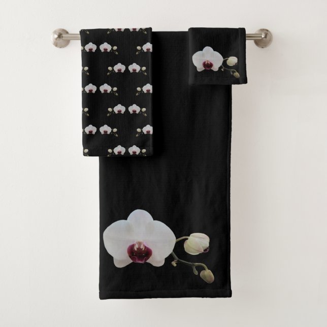 Conjunto de Toalhas - Orquídea Branca Bipada por R (Insitu)