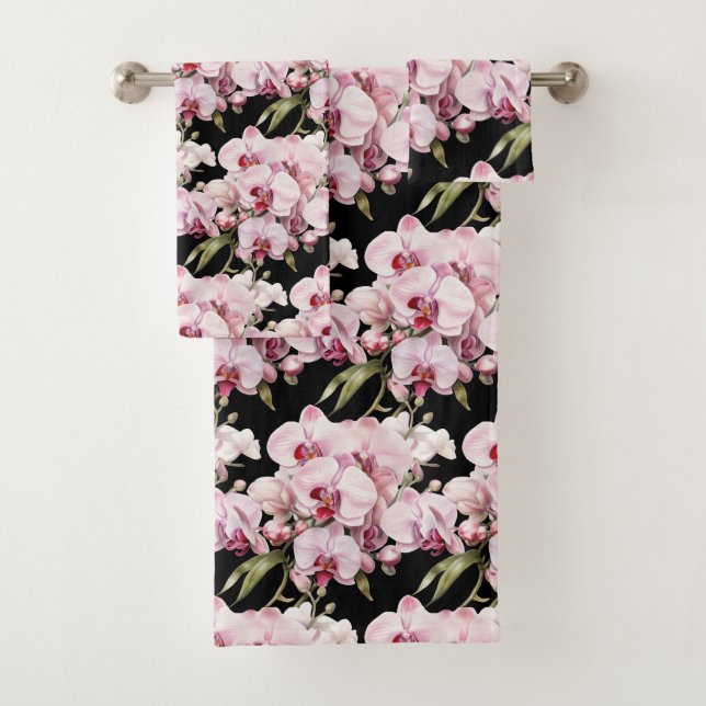 Conjunto De Toalhas Orquídea rosa elegante (Insitu)