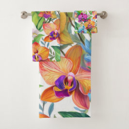 Conjunto De Toalhas Orquídea tropical
