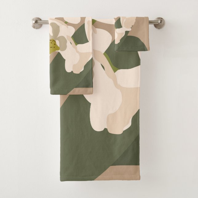 Conjunto De Toalhas Orquídeas Abstrato neutras Decoração da casa flexí (Insitu)