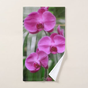 Conjunto De Toalhas Orquídeas magenta