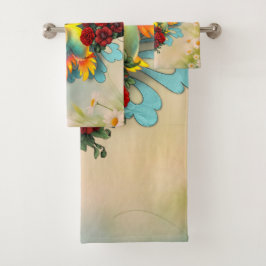 Conjunto De Toalhas Os pássaros bonitos de bom humor.