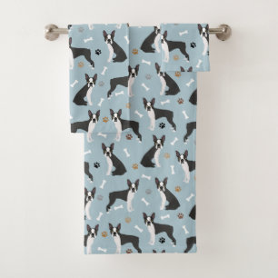 Conjunto De Toalhas Ossos e patas de Boston Terrier