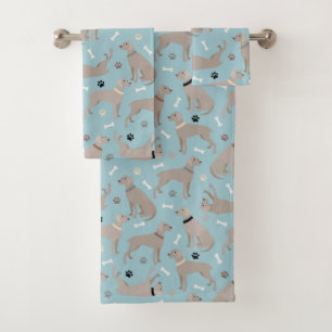 Conjunto De Toalhas Ossos e patas do Weimaraner Azul