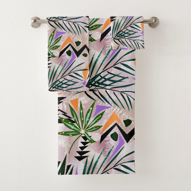 Conjunto De Toalhas Ótima ilustração tropical havaiana (Insitu)