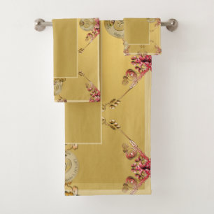 Conjunto De Toalhas ouro 50º Aniversário de Casamento Ochre Bath Towel