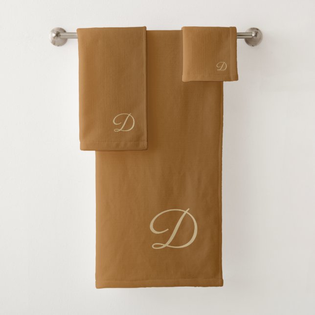 Conjunto De Toalhas Ouro de gradiente com monograma personalizado (Insitu)