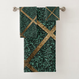 CONJUNTO DE TOALHAS OURO EMERALD GEMSTONES BATH TOWEL SET