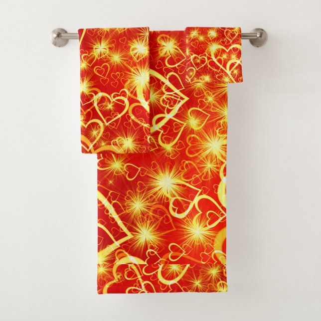 Conjunto De Toalhas Ouro Hearts Star Burst (Insitu)