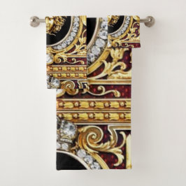 Conjunto De Toalhas Ouro Medusa Gems Gift Guest Towt Set