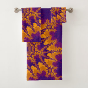 Conjunto De Toalhas Ouro núcleo roxo