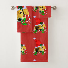 Conjunto De Toalhas Ouro Retriever Puppy Natal