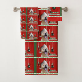 Conjunto De Toalhas Ouro Retriever Puppy Natal
