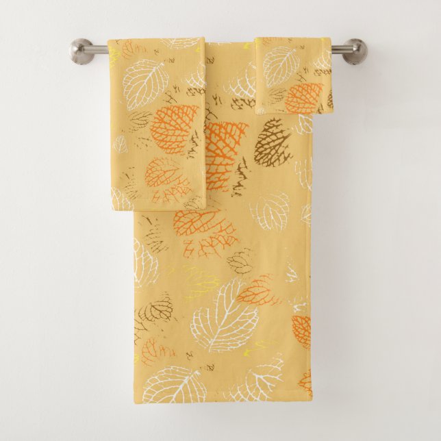 Conjunto De Toalhas Outono, Folhas Padrão 4 (Insitu)