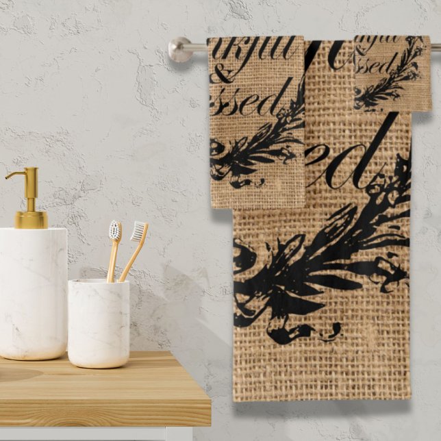Conjunto De Toalhas outono maduro graças graças graças abençoado (rustic fall autumn thanksgiving thankful blessed bath towel set)