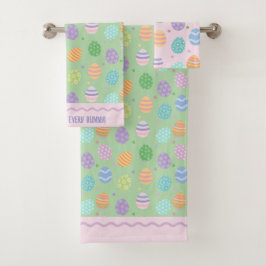 Conjunto De Toalhas Ovo de Páscoa Pastel