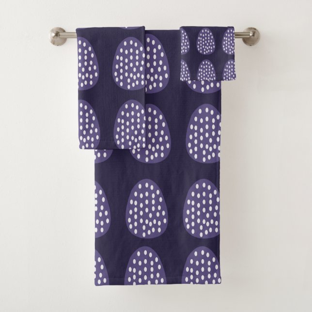 Conjunto De Toalhas Ovos de Felz pascoa roxo (Insitu)