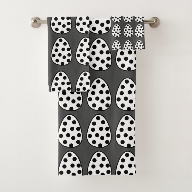 Conjunto De Toalhas Ovos de Páscoa Bolinhas Feliz Páscoa  (Insitu)