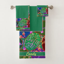 Conjunto De Toalhas Ovos de Páscoa em Verde