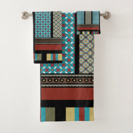 Conjunto De Toalhas Padrão 1 de Faixa de Bloco Mexicano