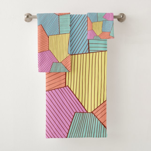 Conjunto De Toalhas padrão abstrato (Insitu)