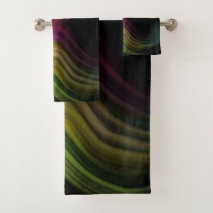 Conjunto De Toalhas Padrão Abstrato de Arte Psicodélica Groovy Colorid