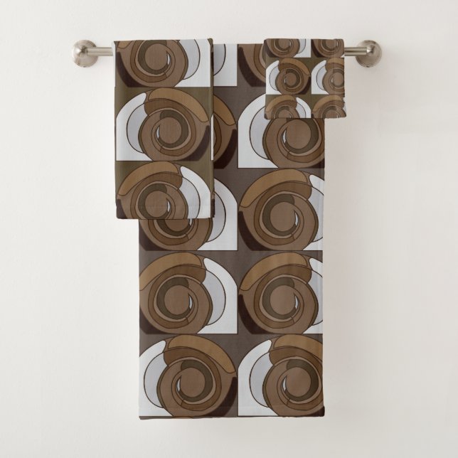 Conjunto De Toalhas Padrão Abstrato de Conchas de Caracol (Insitu)