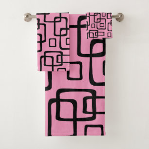 Conjunto De Toalhas Padrão Abstrato Moderno Retro de Meados do Século