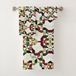 Conjunto De Toalhas padrão abstrato vermelho