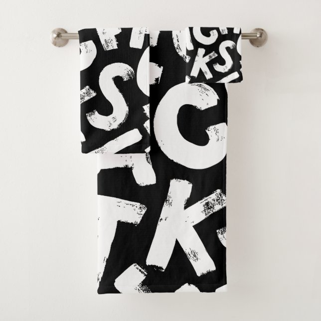 Conjunto De Toalhas Padrão alfabético (Insitu)