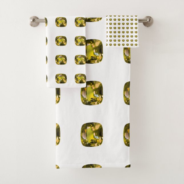 Conjunto De Toalhas Padrão Amarelo abstrato (Insitu)