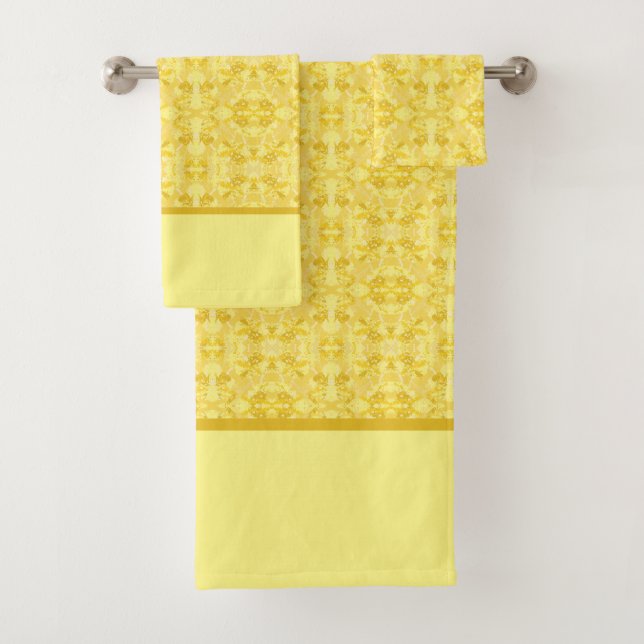 Conjunto De Toalhas Padrão Amarelo sunshine (Insitu)