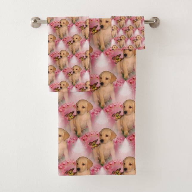 Conjunto De Toalhas Padrão Animal da Borboleta Amarelo   (Insitu)