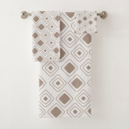 Conjunto De Toalhas Padrão Aztec Geométrico Tribal Neutral Boho Soft