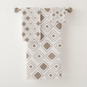 Conjunto De Toalhas Padrão Aztec Geométrico Tribal Neutral Boho Soft