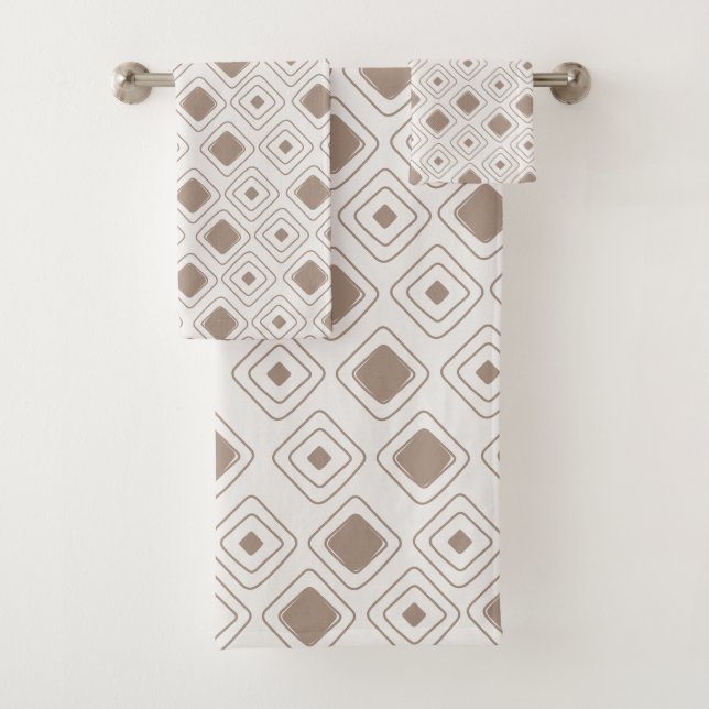 Conjunto De Toalhas Padrão Aztec Geométrico Tribal Neutral Boho Soft (Insitu)