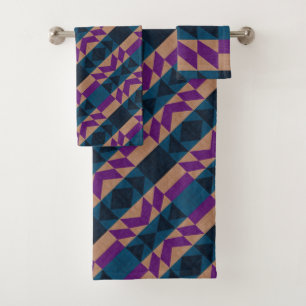 Conjunto De Toalhas Padrão Aztec Nativo Americano