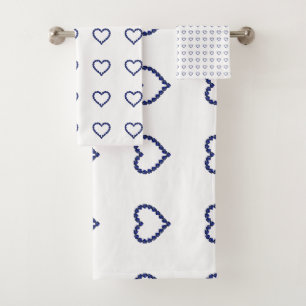 Conjunto De Toalhas Padrão Azul
