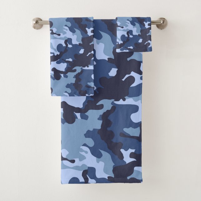 Conjunto De Toalhas padrão azul-camo (Insitu)