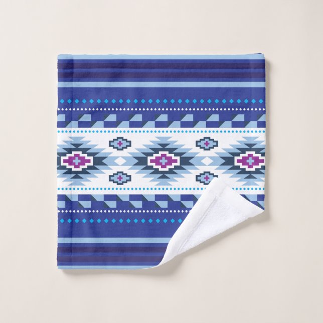 Conjunto De Toalhas Padrão Azul Navajo (Pano de lavar)
