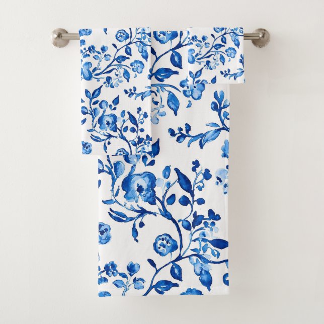 Conjunto De Toalhas Padrão Blue Chinoiserie  (Insitu)