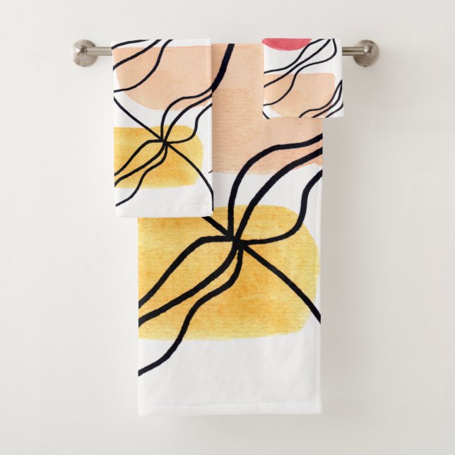 Conjunto De Toalhas Padrão Boho Aquarela   (Insitu)