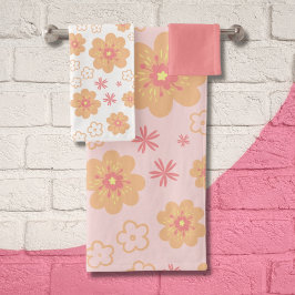 Conjunto De Toalhas Padrão bonito Floral Sweet