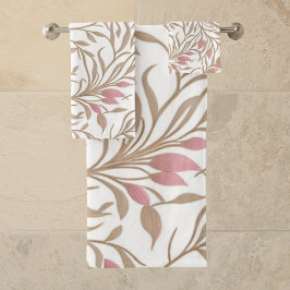 Conjunto De Toalhas Padrão Botânico Boho Moderno Tendência