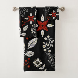 Conjunto De Toalhas Padrão botânico elegante