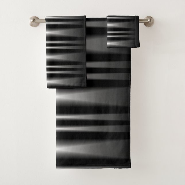 Conjunto De Toalhas Padrão branco e preto clássico moderno (Insitu)