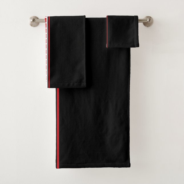 Conjunto De Toalhas Padrão branco e vermelho preto Abstrato a frio (Insitu)