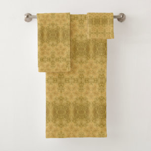 Conjunto De Toalhas Padrão brilhante do sol ouro amarelo