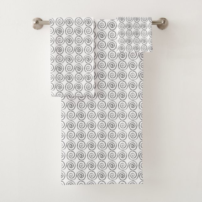 Conjunto De Toalhas Padrão Celta de Espiral Dupla (Insitu)