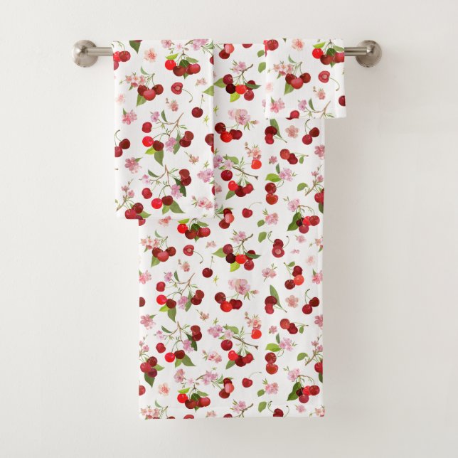 Conjunto De Toalhas Padrão Cereja 1 (Insitu)